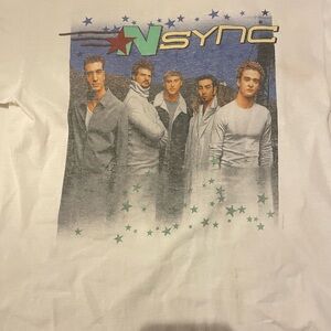 Original Vintage White Graphic Concert Tee with NSYNC